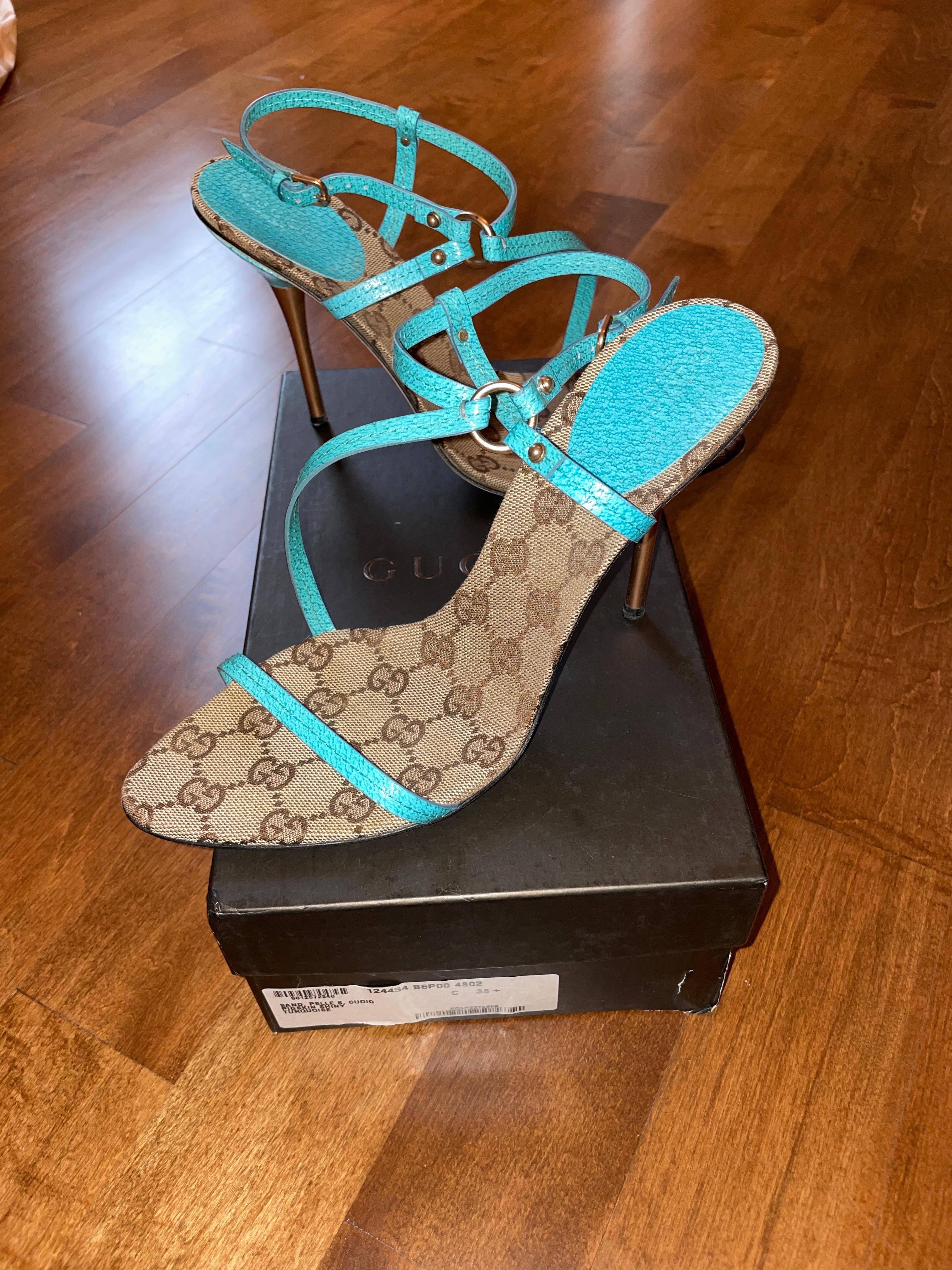 Gray GUCCI strappy sandals