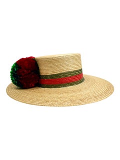 Gucci straw hat pompom