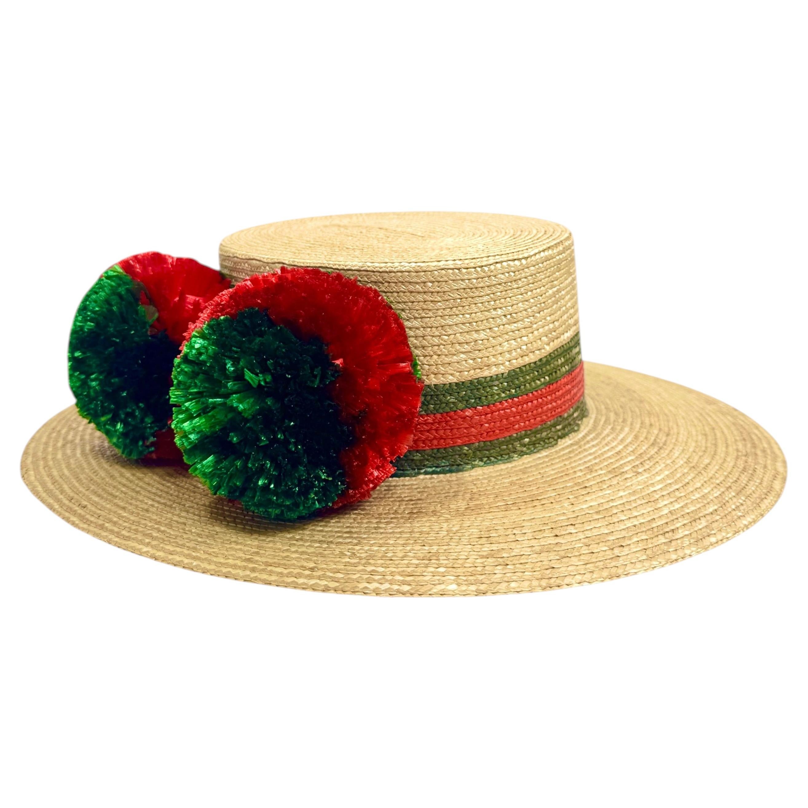 Gucci Strohhut Pompon