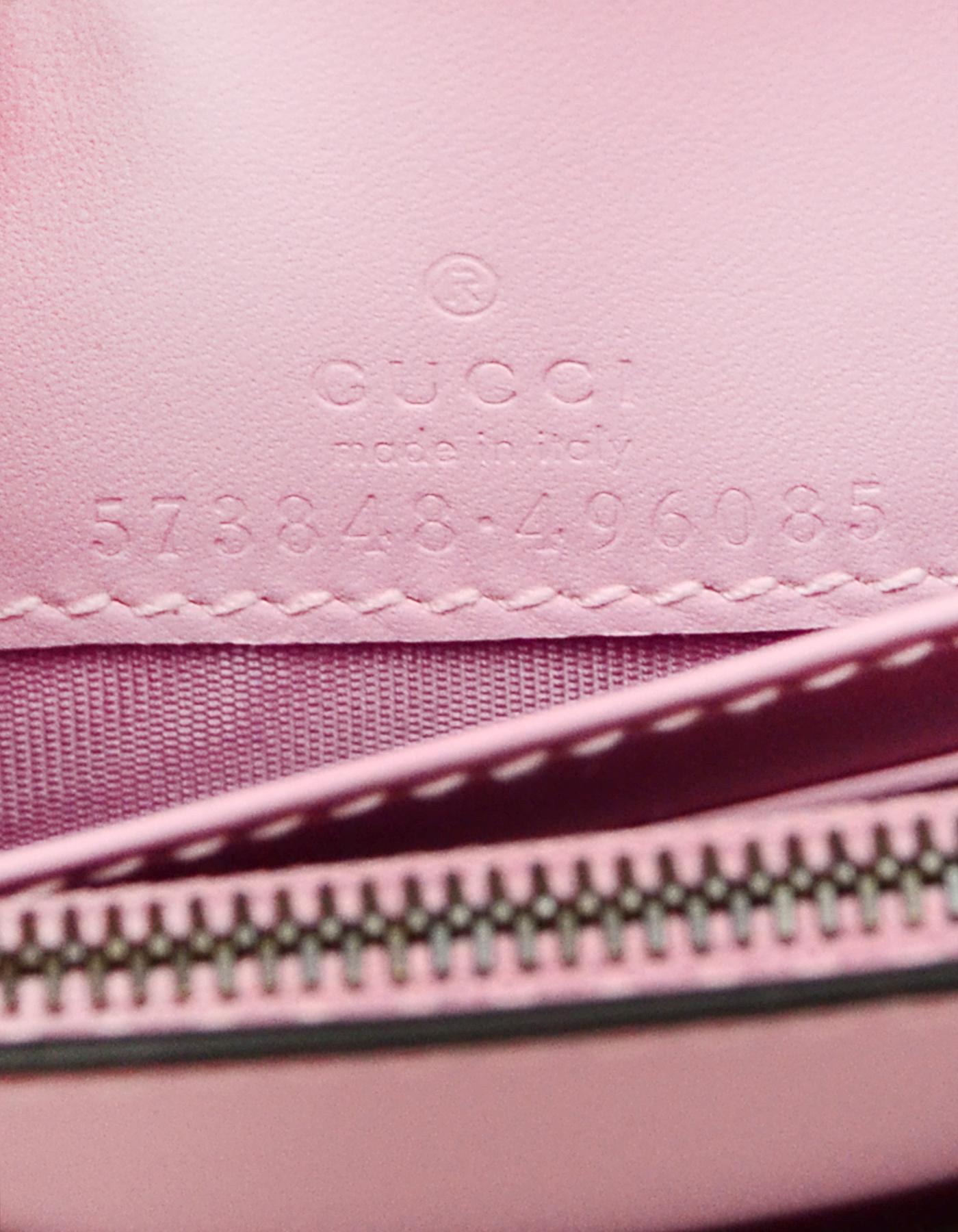 Brown Gucci Strawberry Print GG Supreme Wallet on a Chain Crossbody Bag