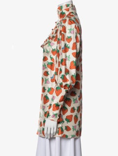 Gucci strawberry print silk tunic