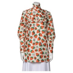 Gucci strawberry print silk tunic