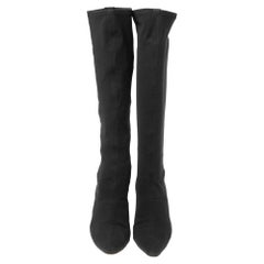 Gucci Knielange Stiefel aus Stretch-Stoff und Leder Größe 38