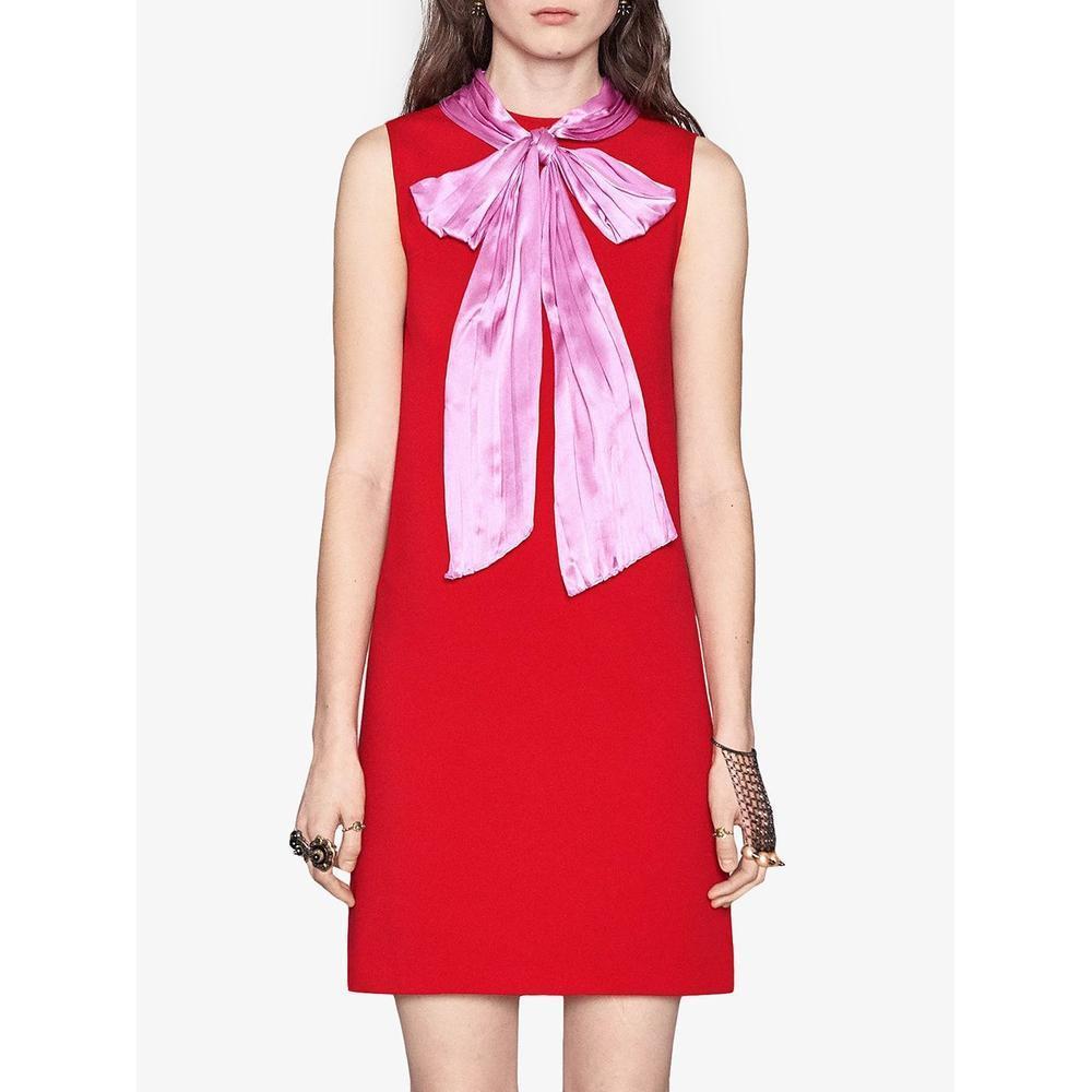 gucci red dress with bow