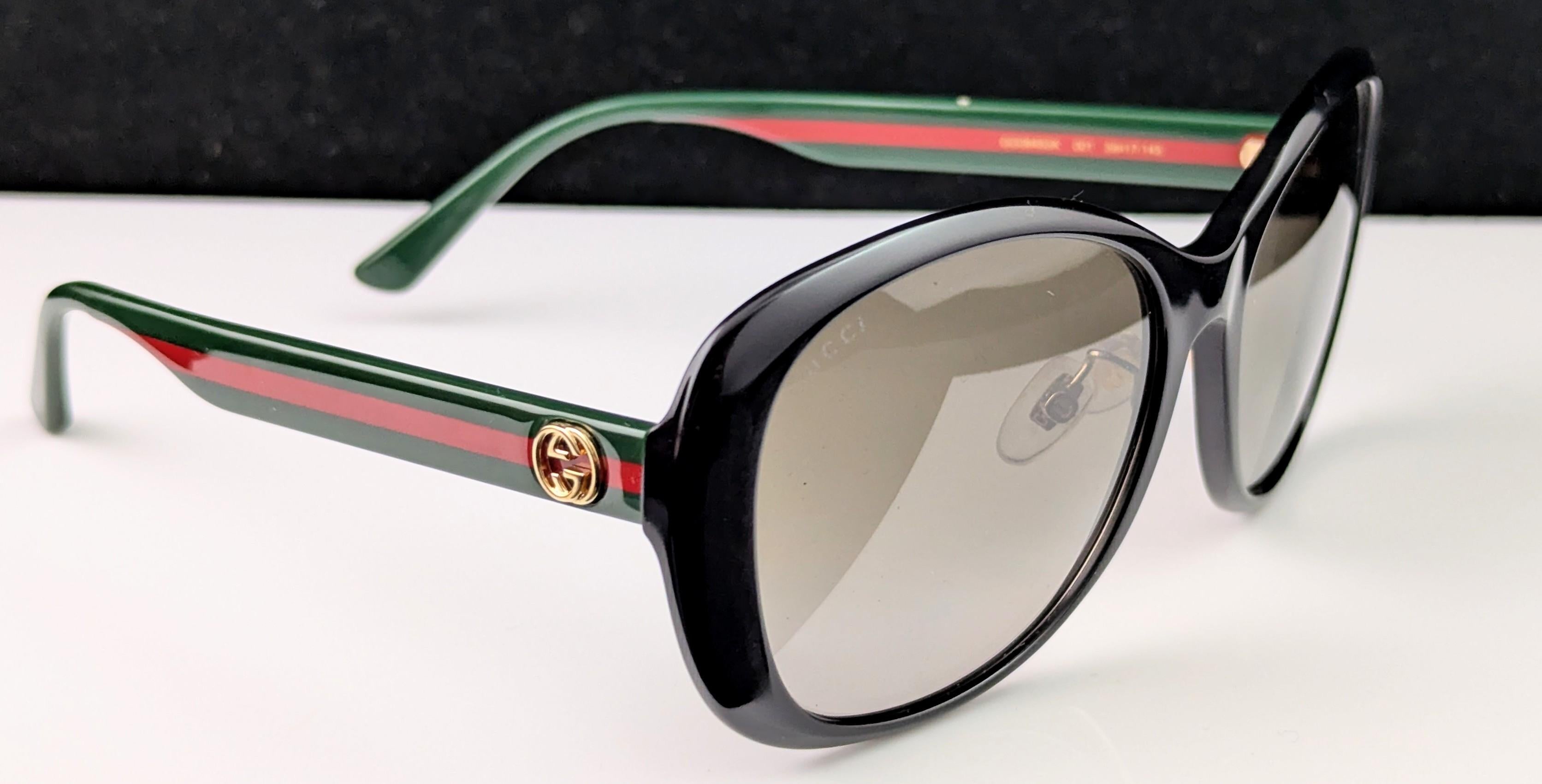 Gafas de sol Gucci Stripe Arm, logotipo GG en venta 8