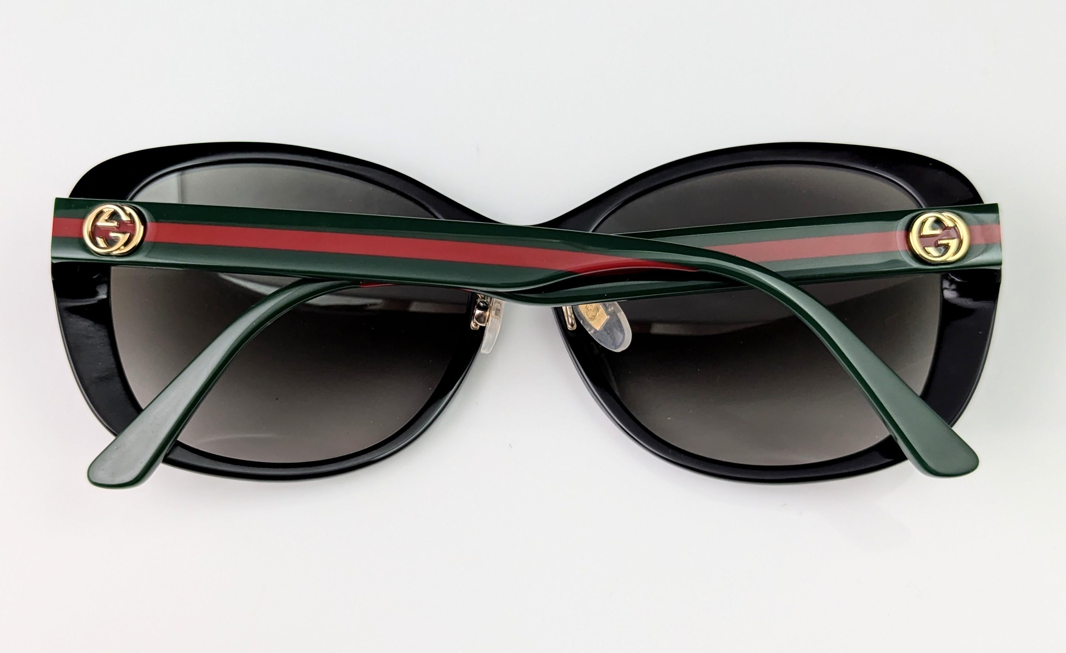 Gafas de sol Gucci Stripe Arm, logotipo GG en venta 2