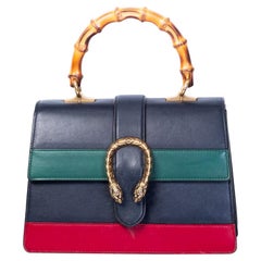 Gucci Borsa Dionysus media a righe con manico superiore in bambù