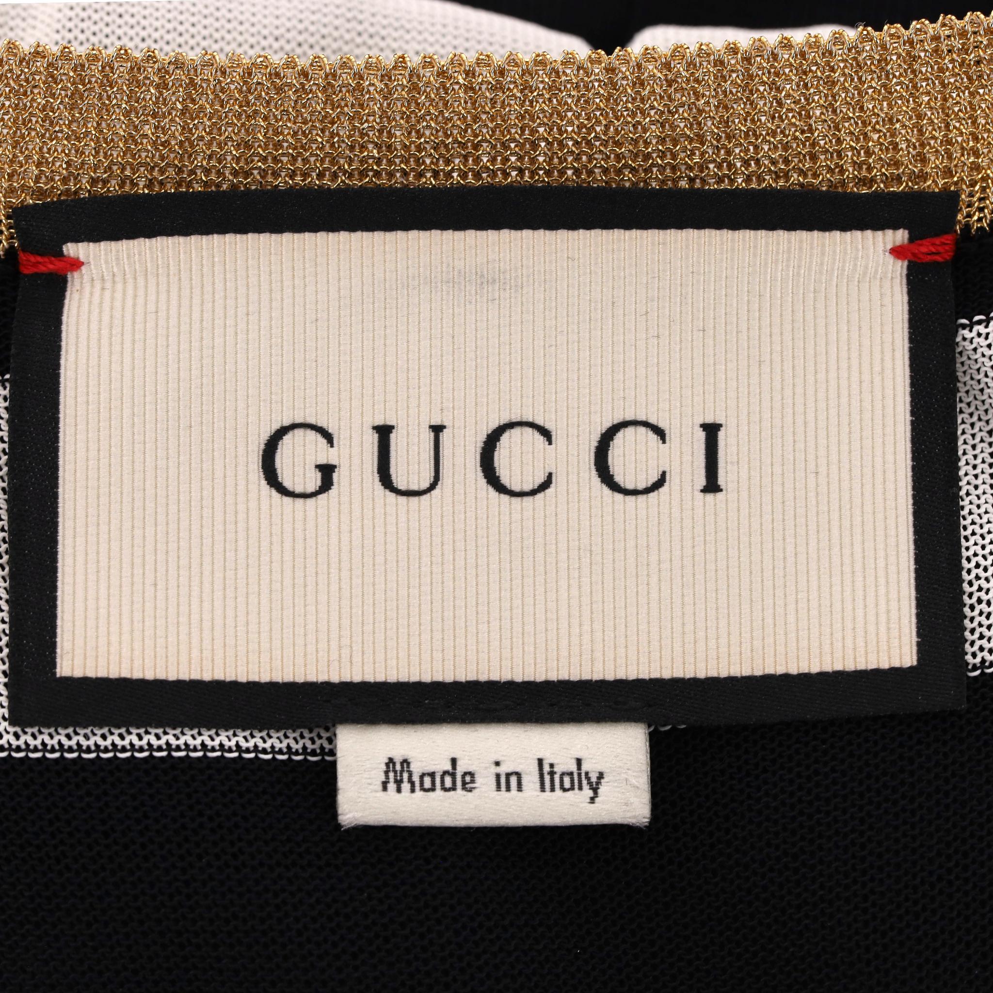 Robe à rayures avec boutons en perles 'GG' de Gucci en vente 2
