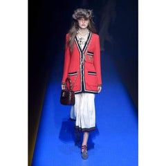 Gucci gestreifter Strickjacke mit Saum, Größe L