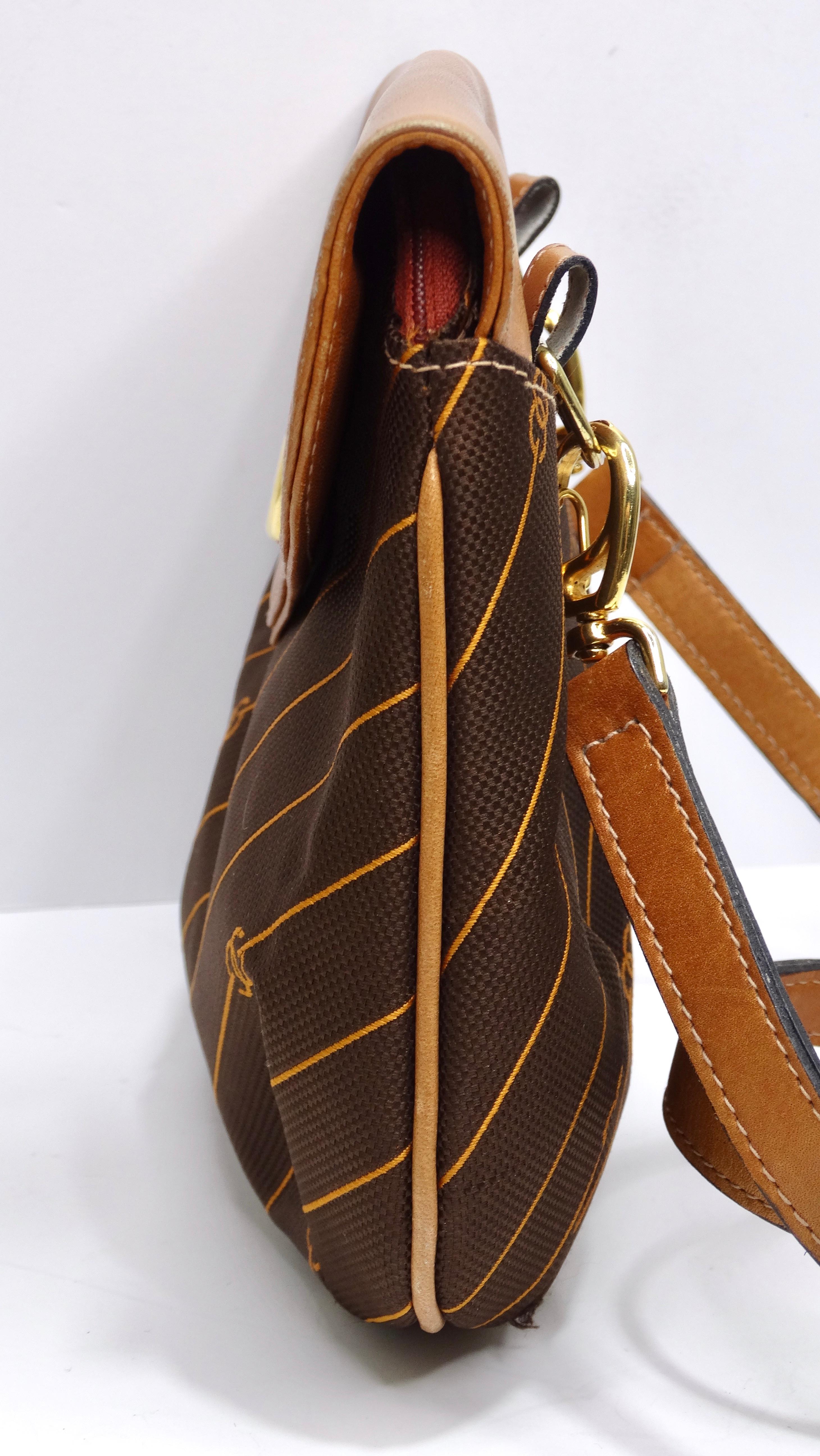 Gucci Striped Monogram Vintage Handbag For Sale 3