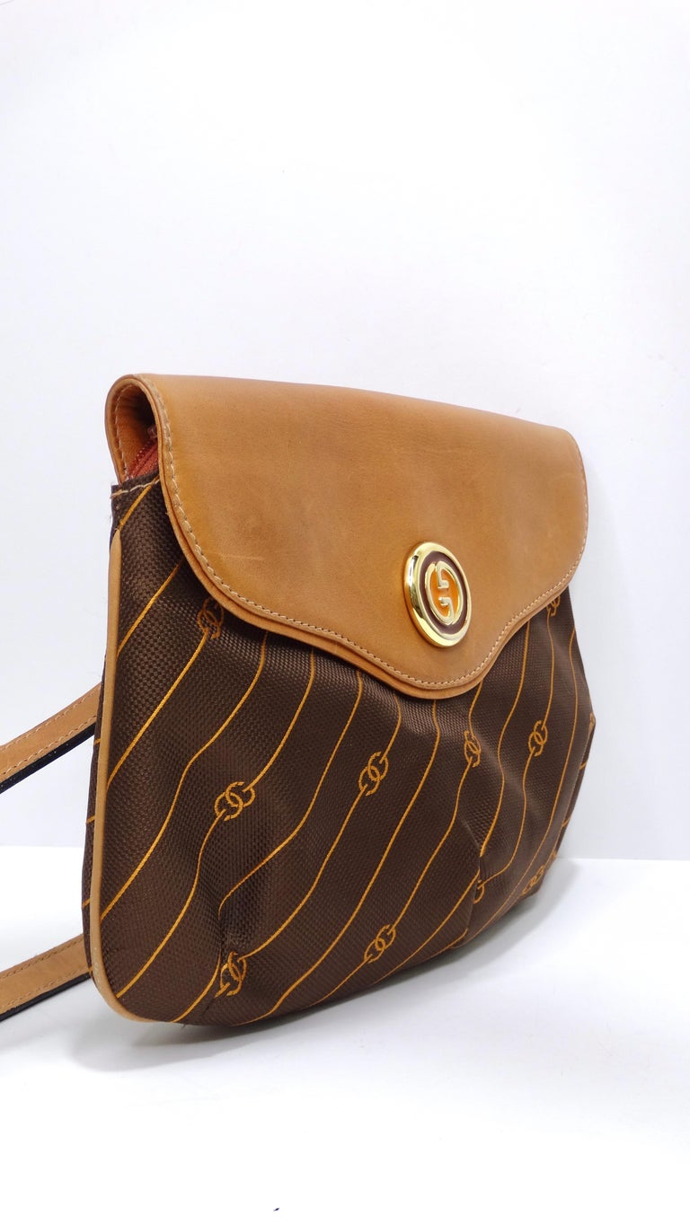 Women's or Men's Gucci Striped Monogram Vintage Handbag For Sale