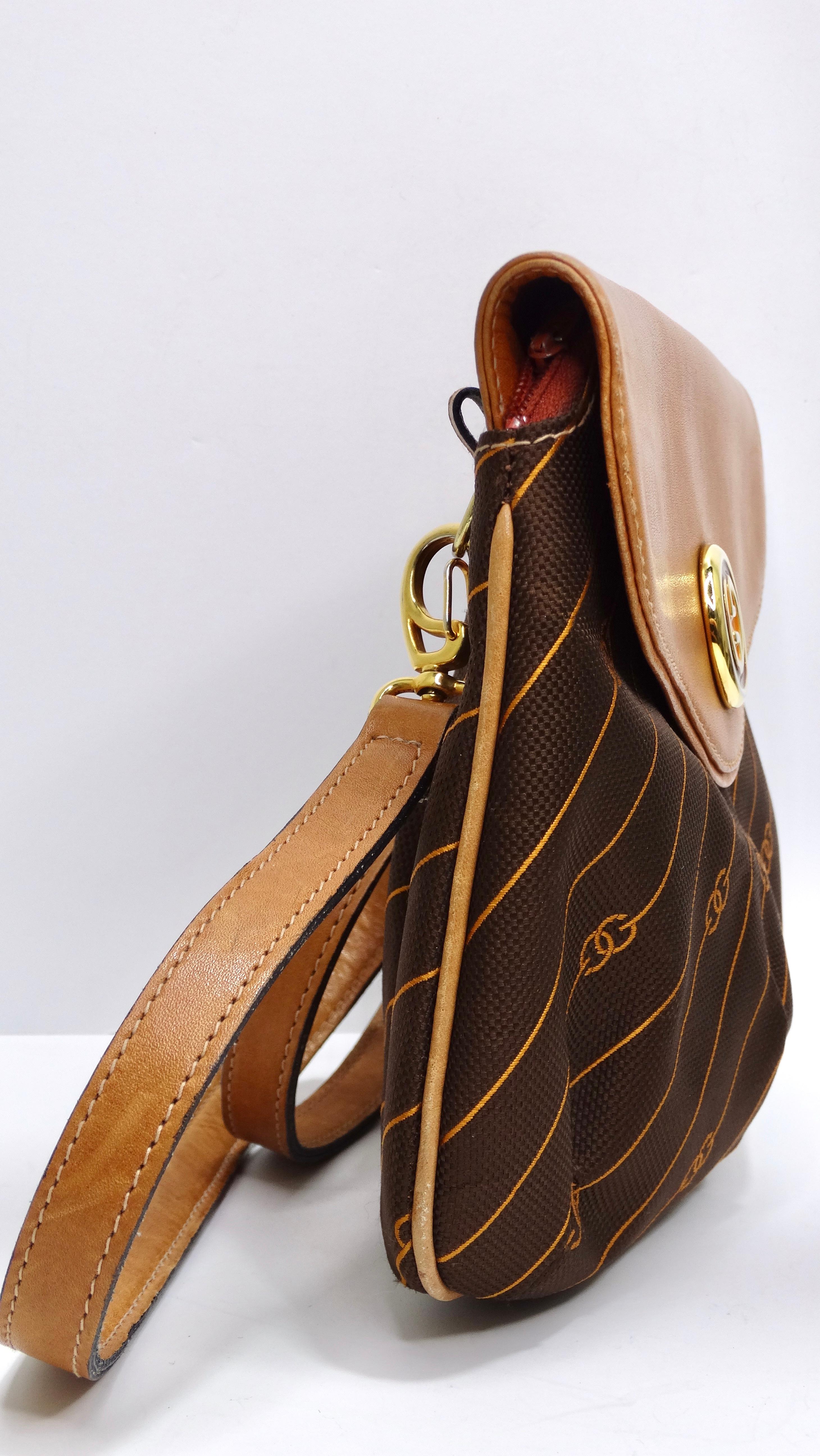 Gucci Gestreifte Vintage-Handtasche mit Monogramm im Angebot 2