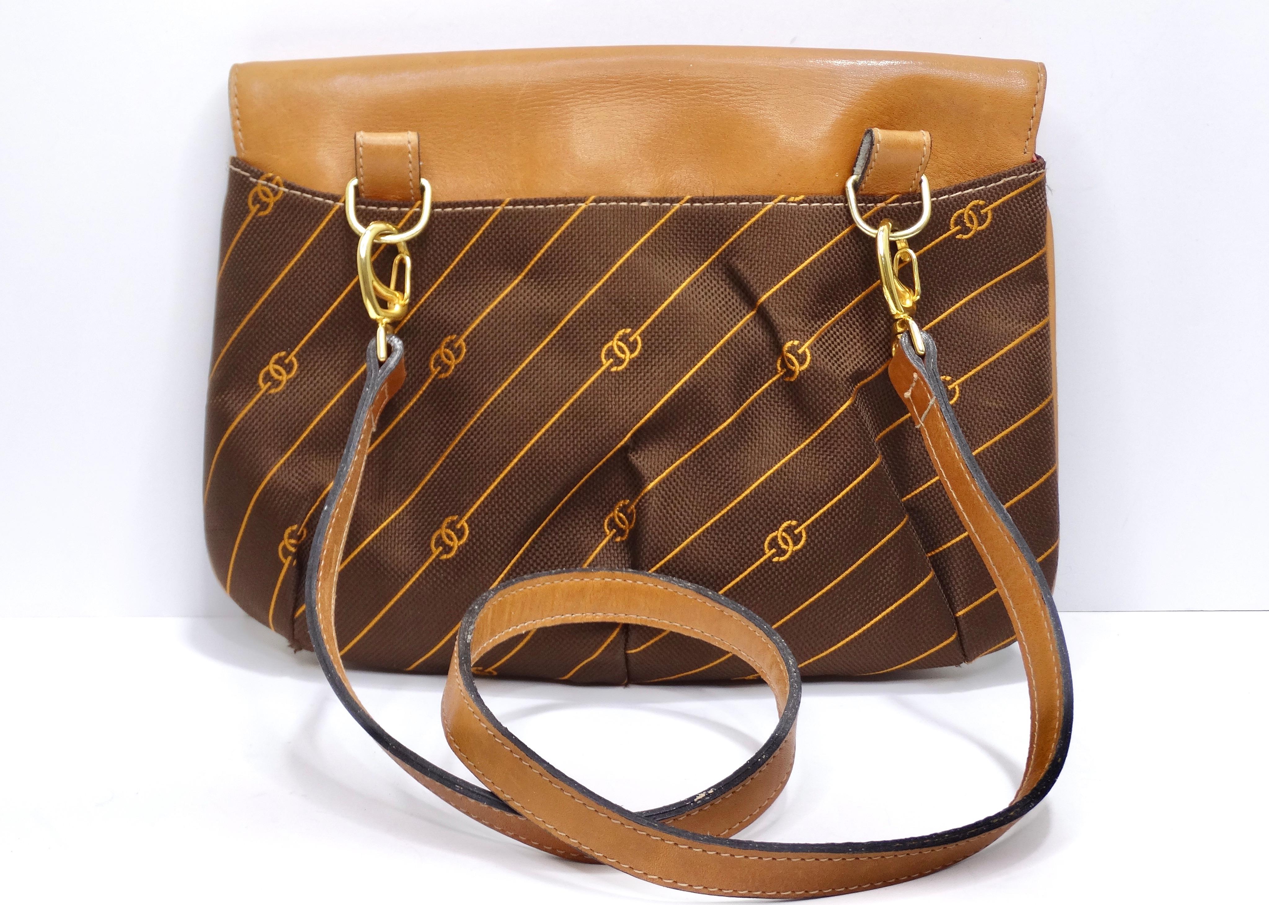 Gucci Gestreifte Vintage-Handtasche mit Monogramm im Angebot 3