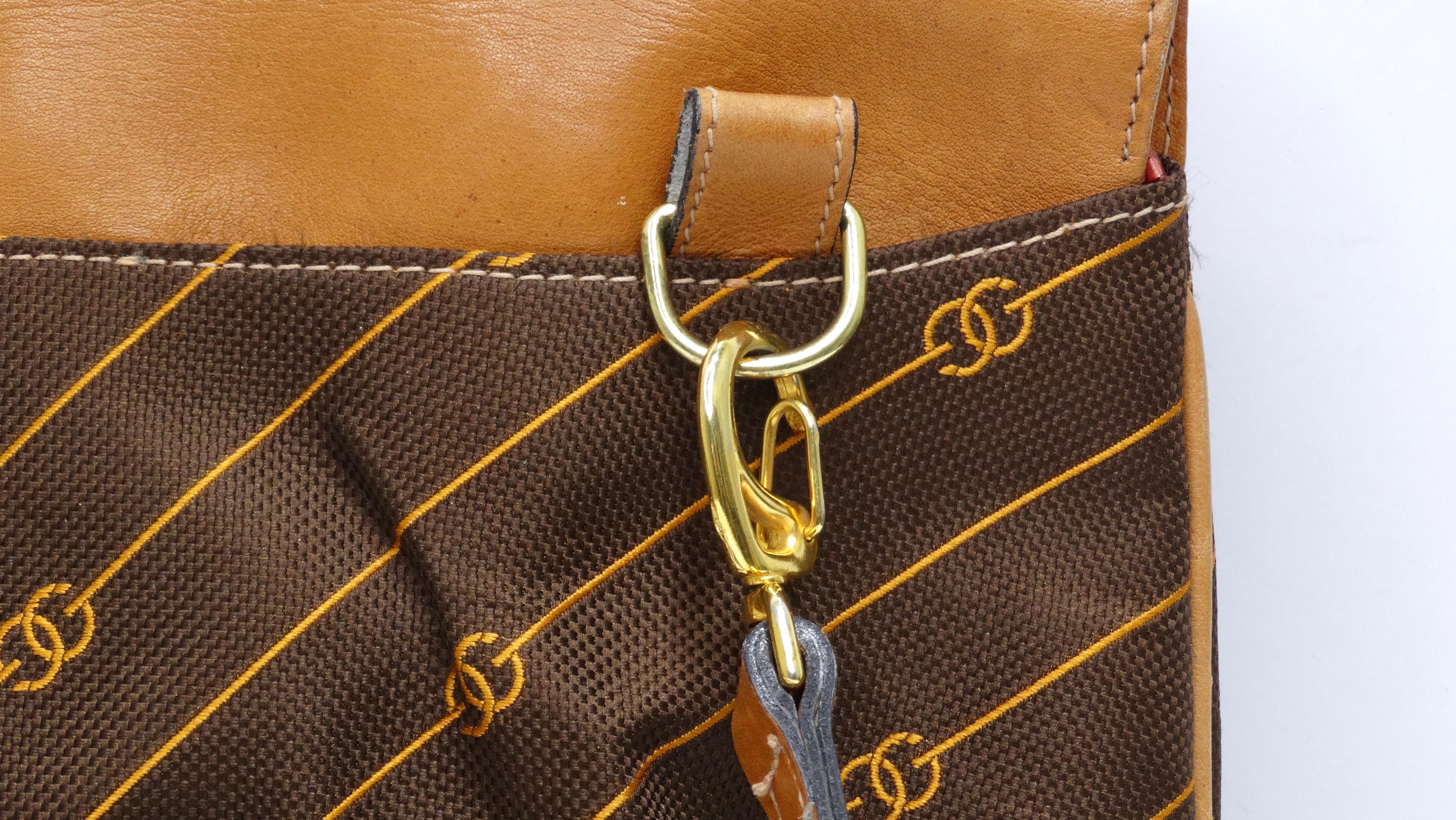 Gucci Gestreifte Vintage-Handtasche mit Monogramm im Angebot 4