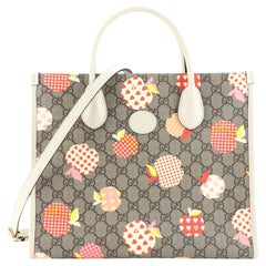 Gucci Structured Top Handle Open Tote Bedrucktes GG beschichtetes Segeltuch