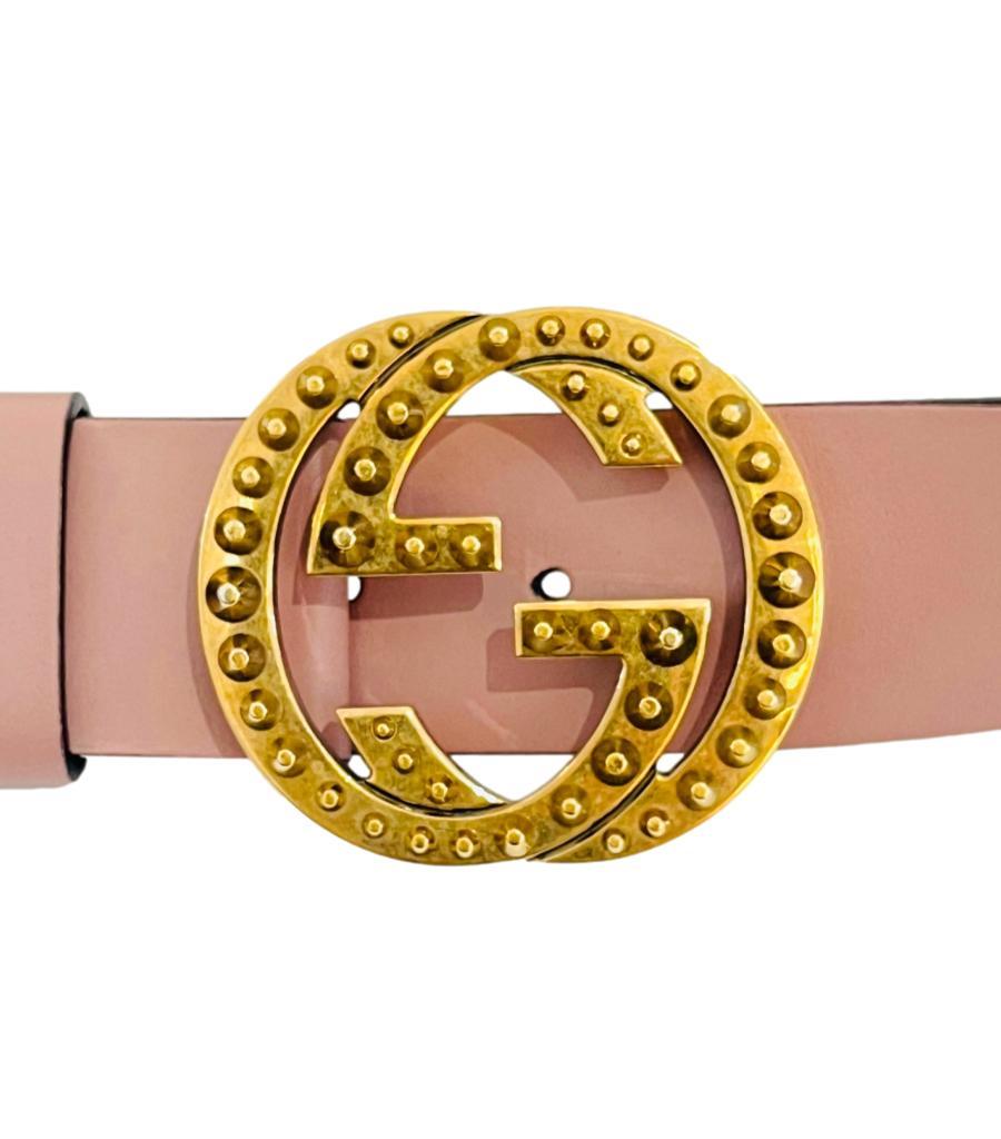 Gucci Studded 'GG' Logo Leather Belt 1