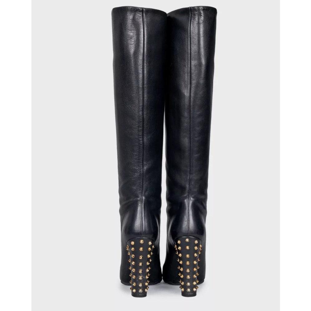Gucci Nietenstiefel aus Leder mit Blockabsatz - Größe 36.5 im Zustand „Gut“ im Angebot in Krakow, PL