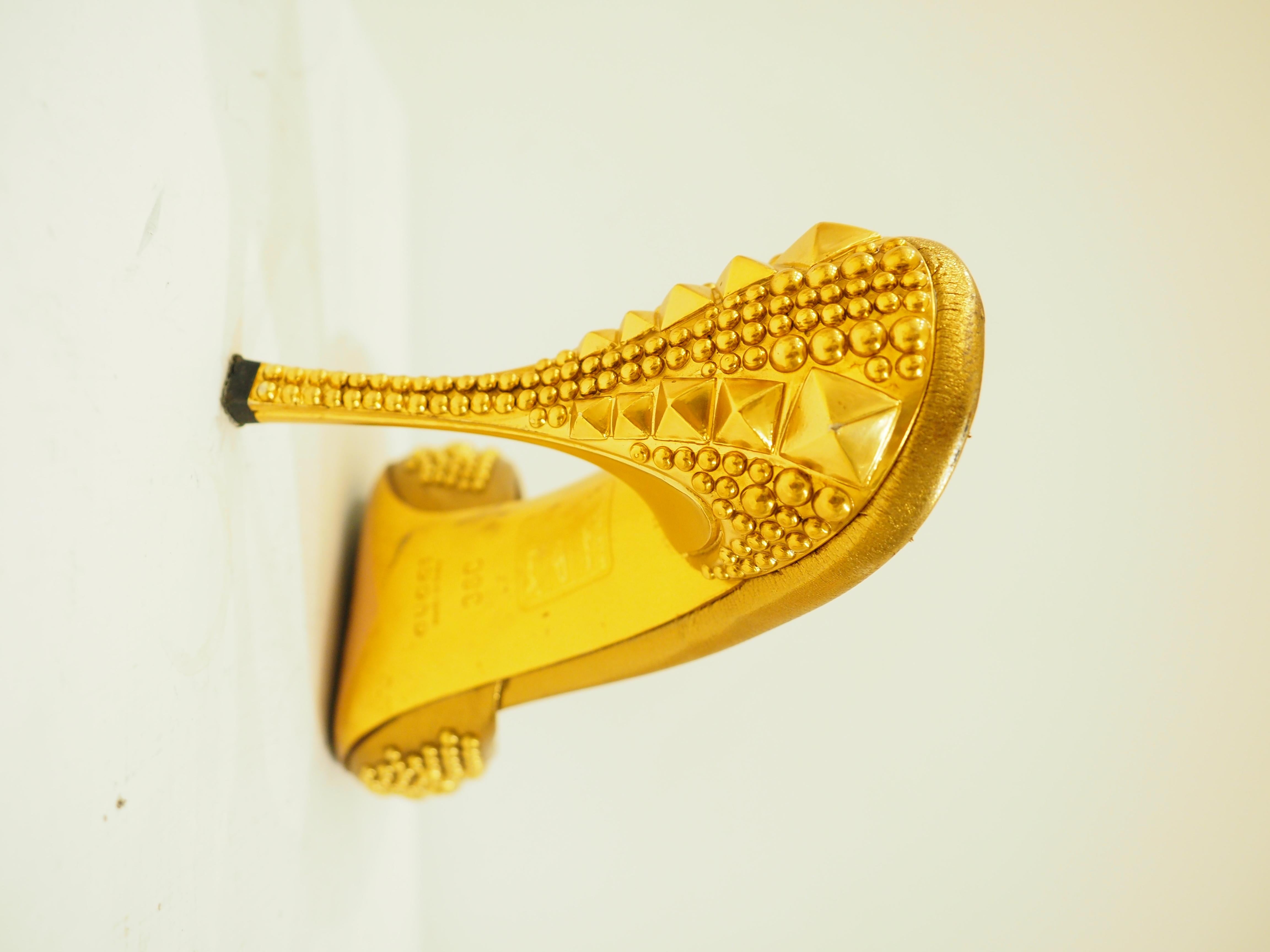 Women's Gucci Studs Gold Sandals