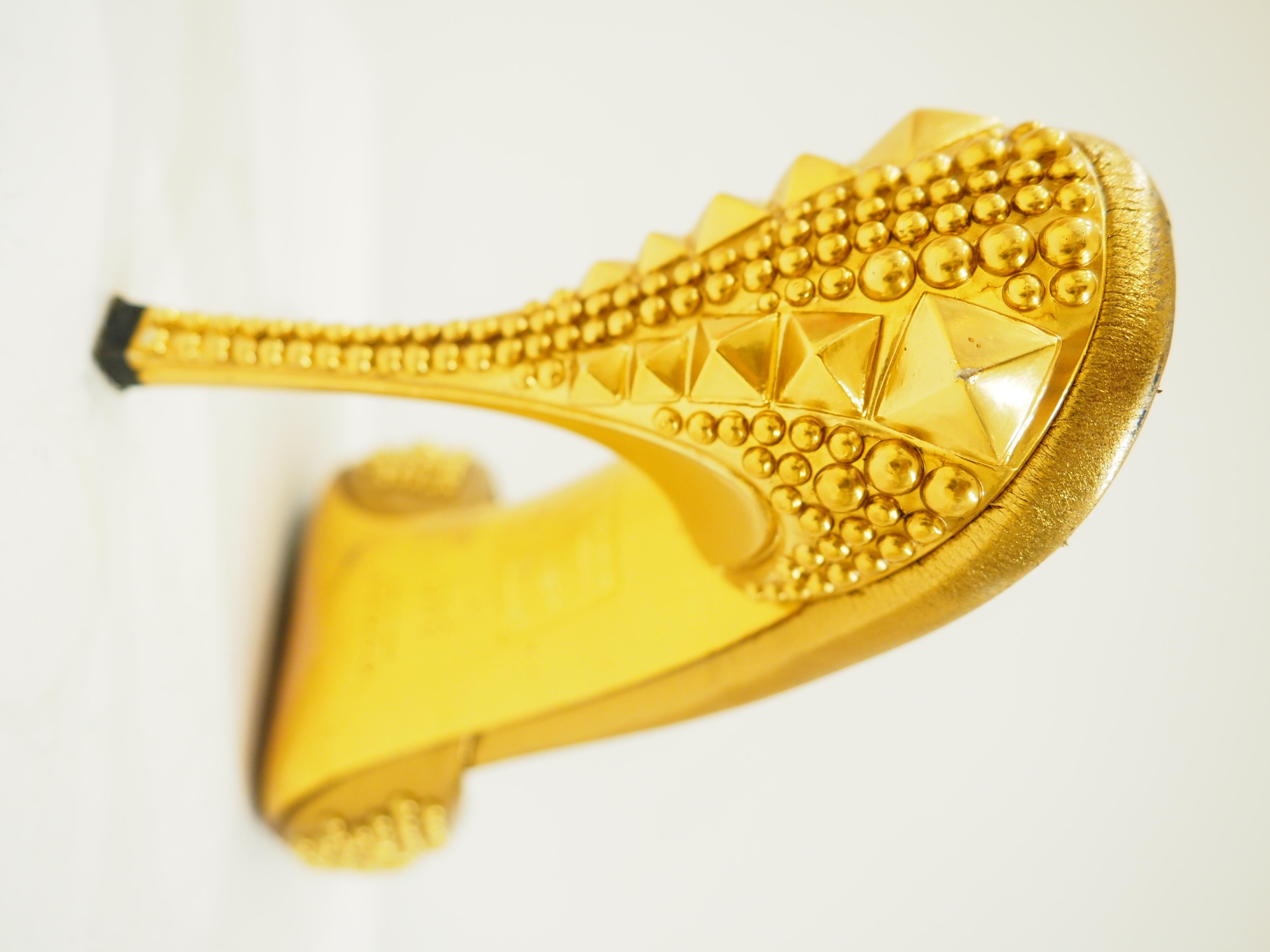 Gucci Studs Gold Sandals 1