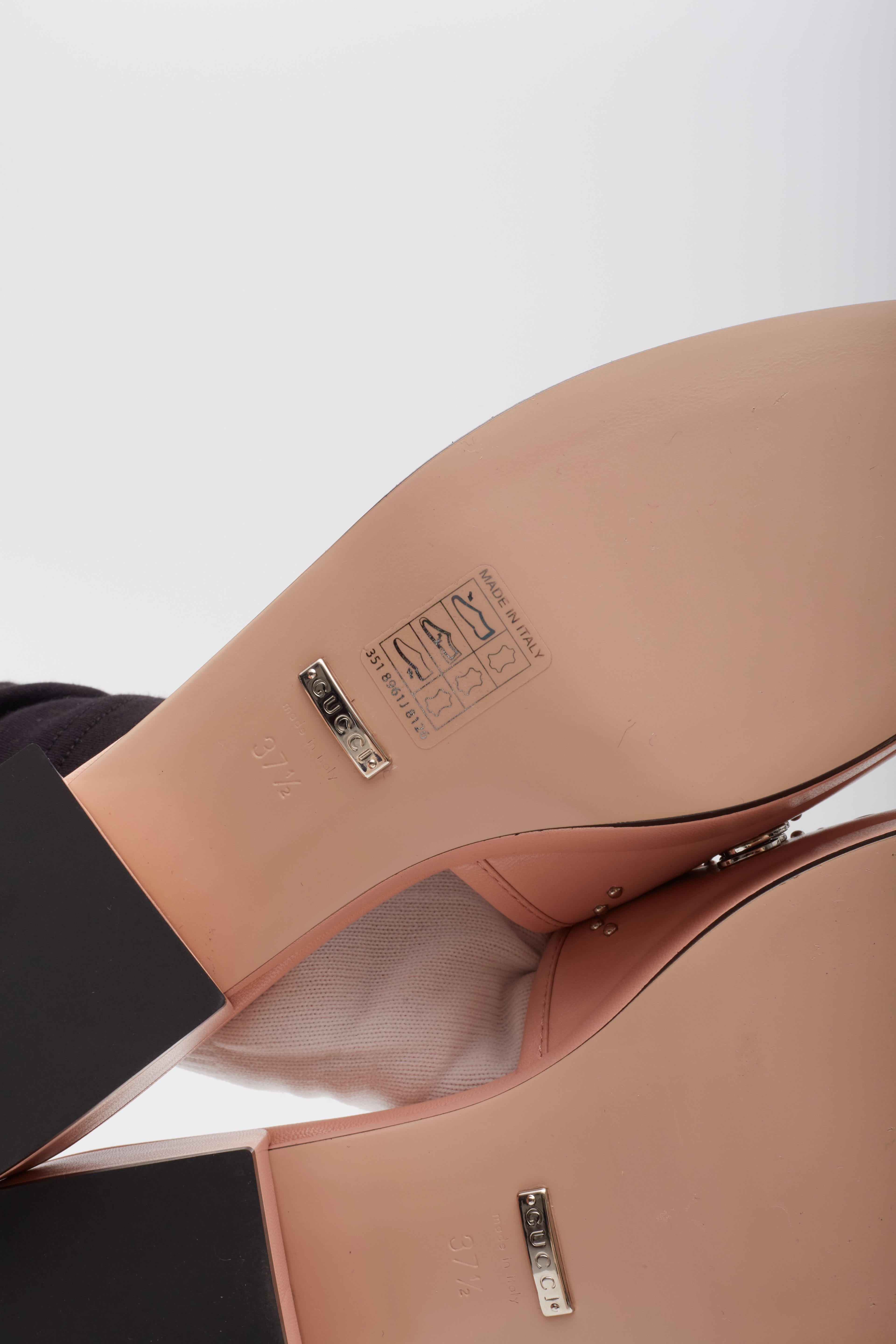 Gucci Studs Perfect Pink 40mm Platform Sandals EU 39.5 For Sale 2