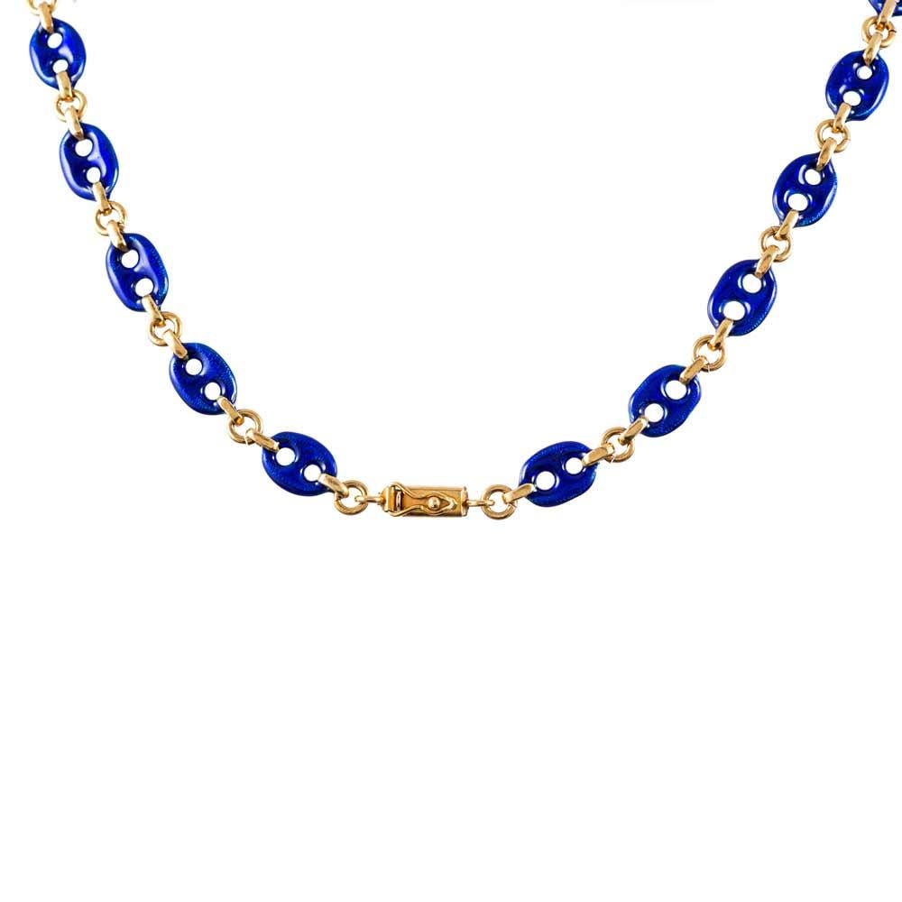 enamel link necklace