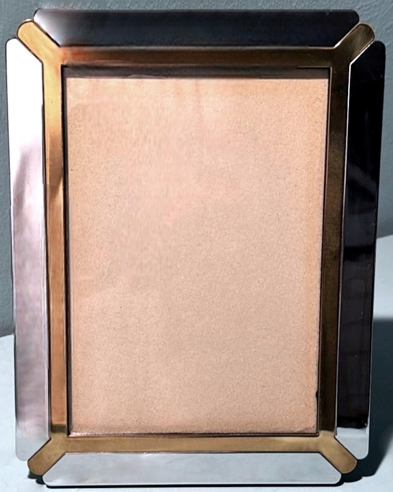 Marco italiano de acero y latón estilo Gucci en venta 1