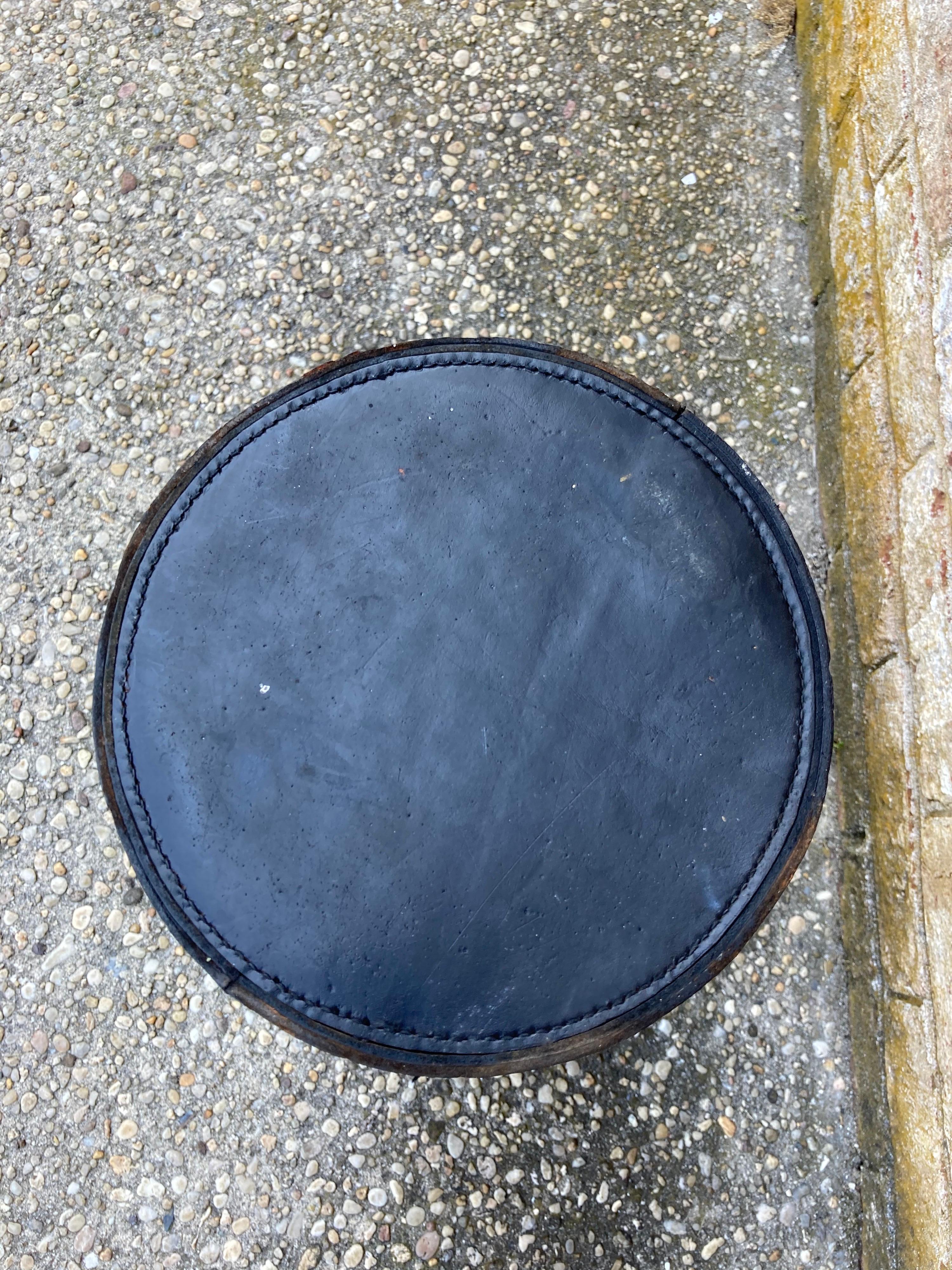 Gucci Style Leather Umbrella Stand In Good Condition In East Hampton, NY
