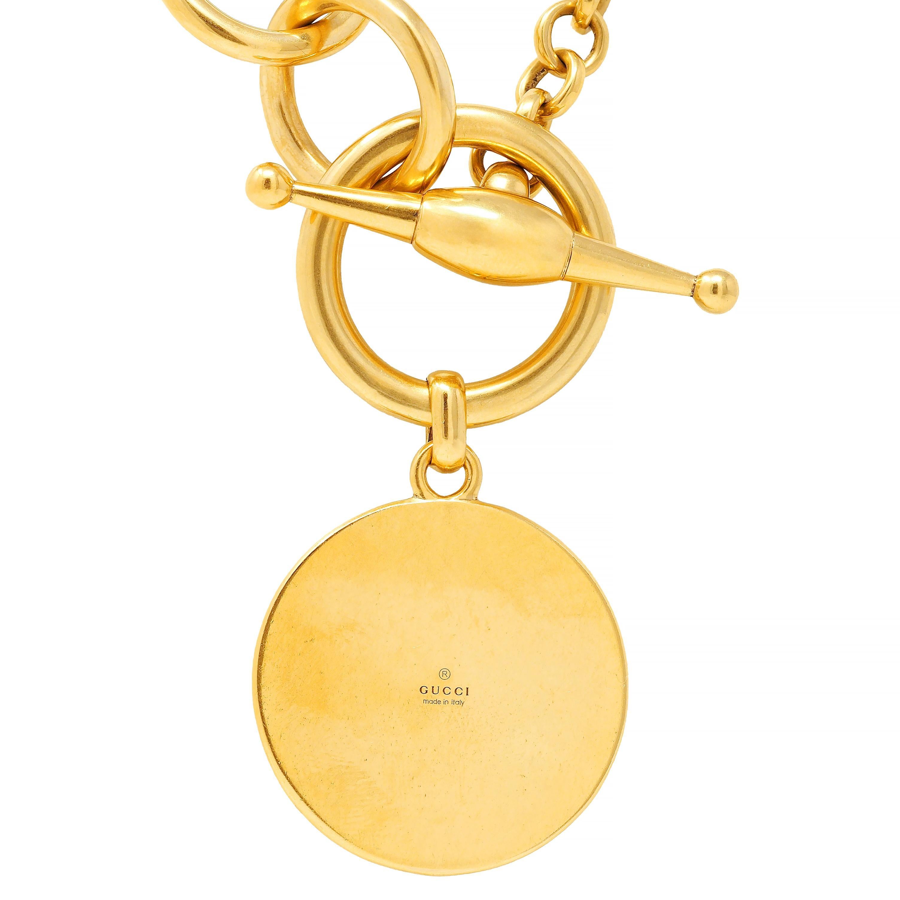 Women's or Men's Gucci Substantial 18 Karat Yellow Gold Crest Convertible Belt Necklace For Sale