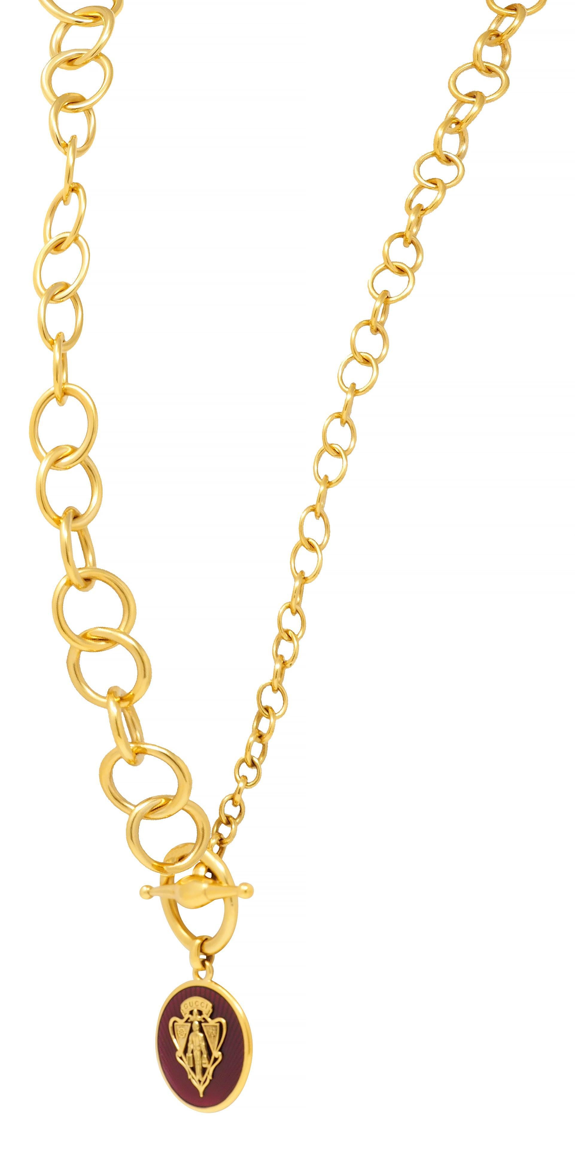 Gucci Substantial 18 Karat Yellow Gold Crest Convertible Belt Necklace For Sale 1