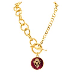 Gucci Bemerkenswerte umwandelbare Gürtel-Halskette aus 18 Karat Gelbgold mit Wappen