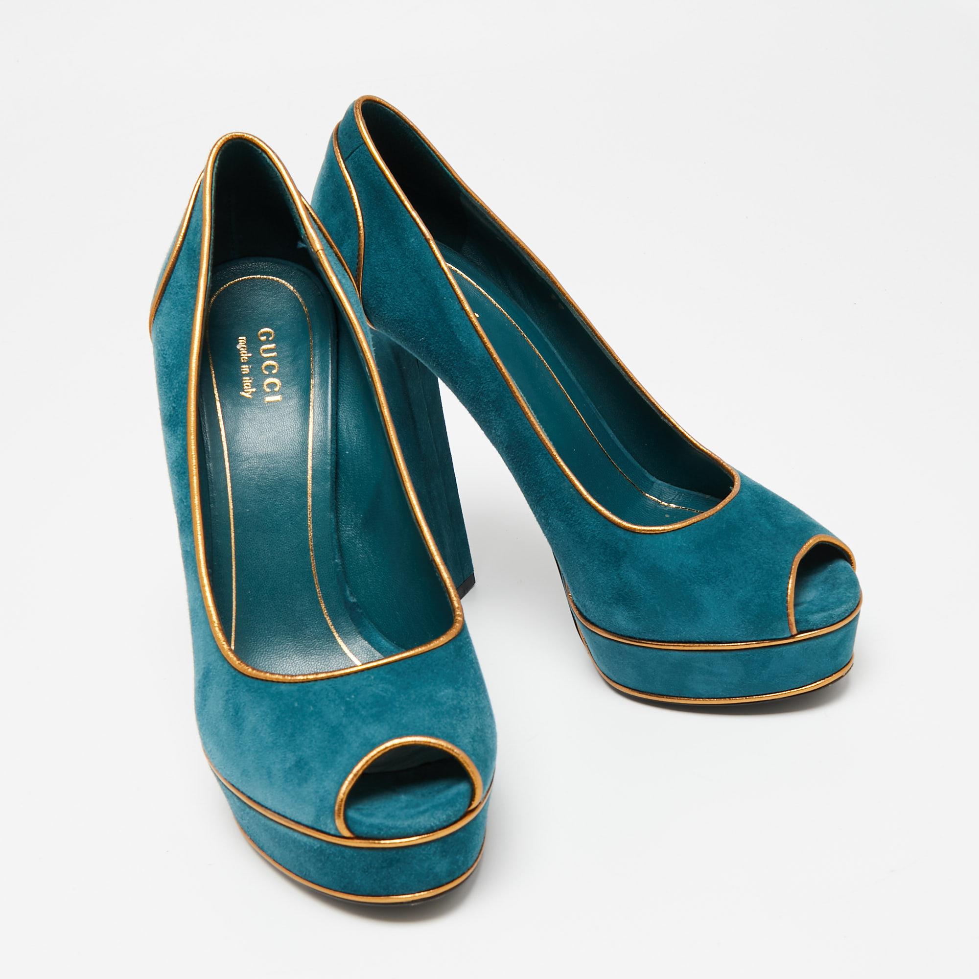 gold gucci platform heels