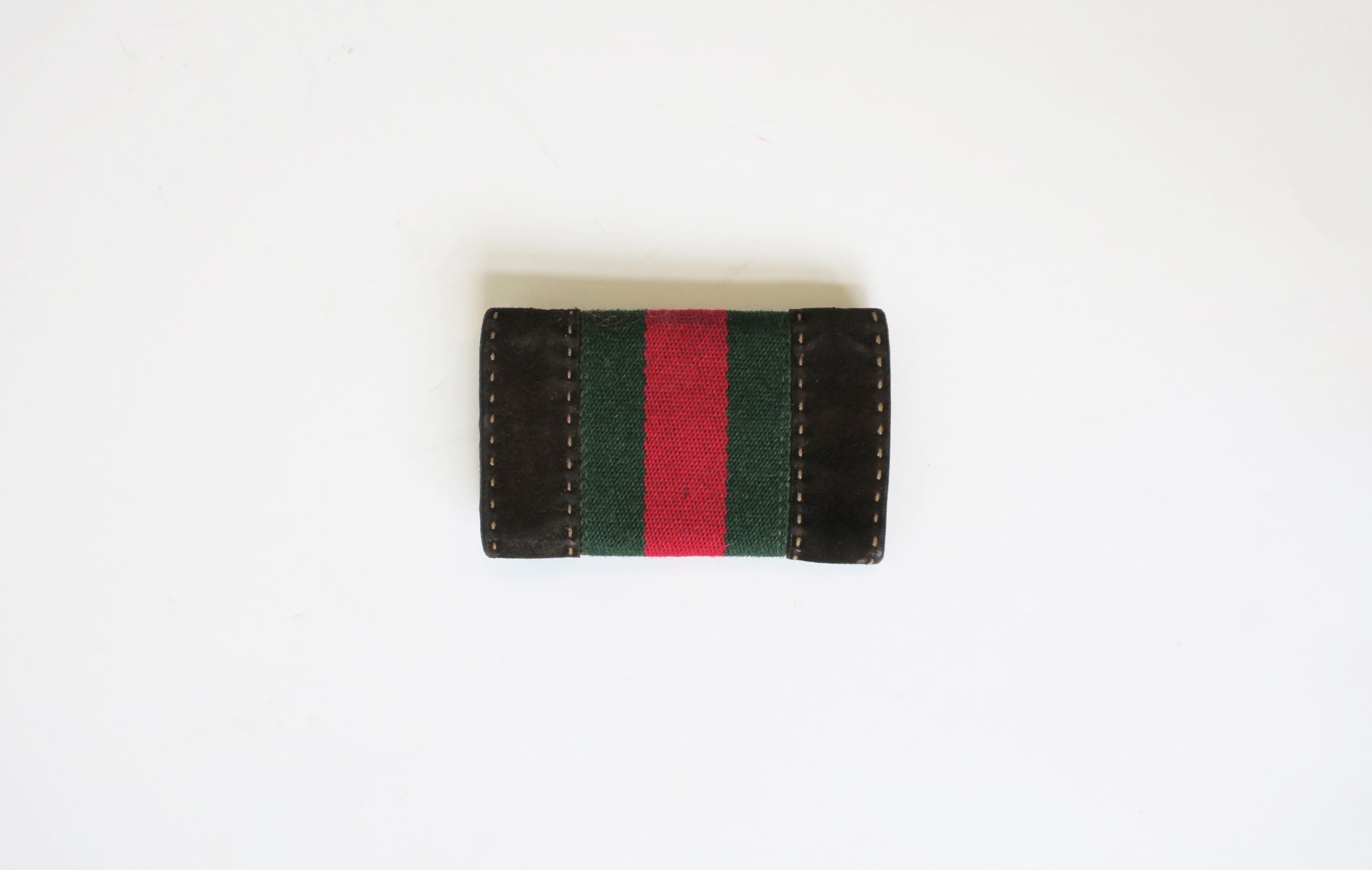 Gucci Keychain Holder Case in Suede and Leather 3