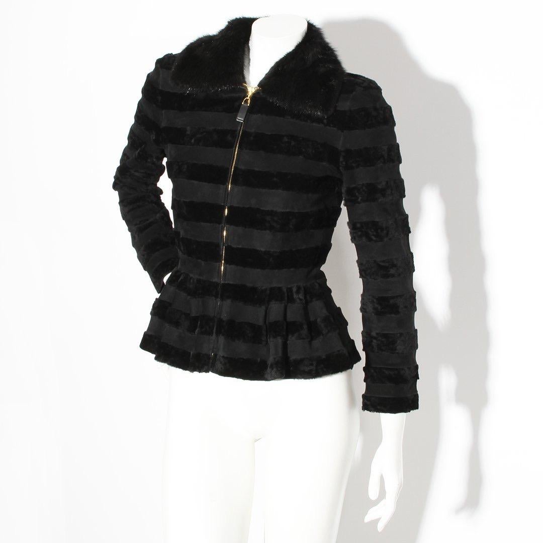 gucci black diamond pattern suede jacket