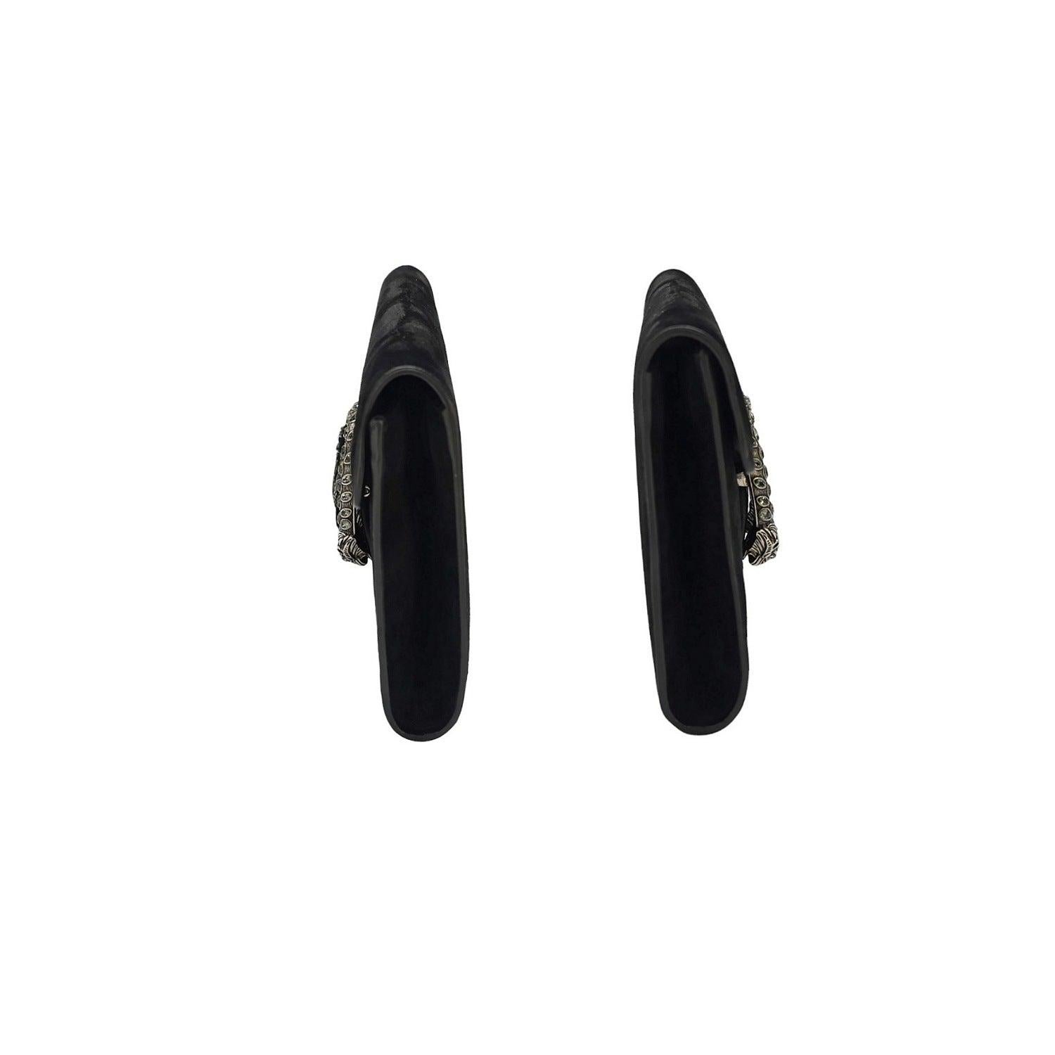 Nero Gucci Clutch Dionysus in pelle scamosciata e cristallo nero