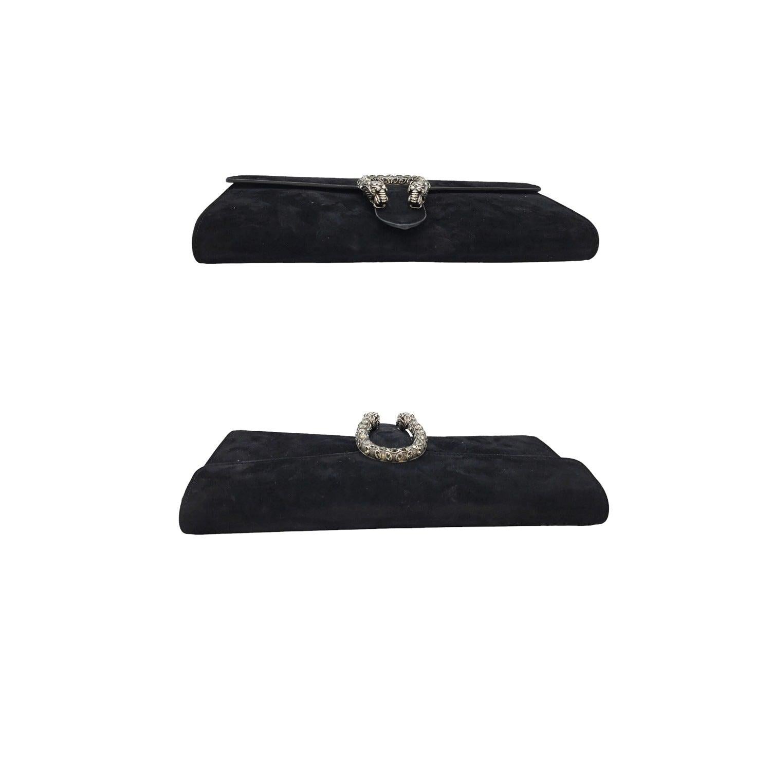 Gucci Clutch Dionysus in pelle scamosciata e cristallo nero In condizioni buone a Scottsdale, AZ