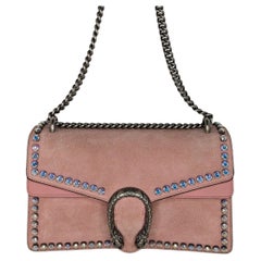 Gucci Suede Crystal Small Dionysus Shoulder Bag Peonia