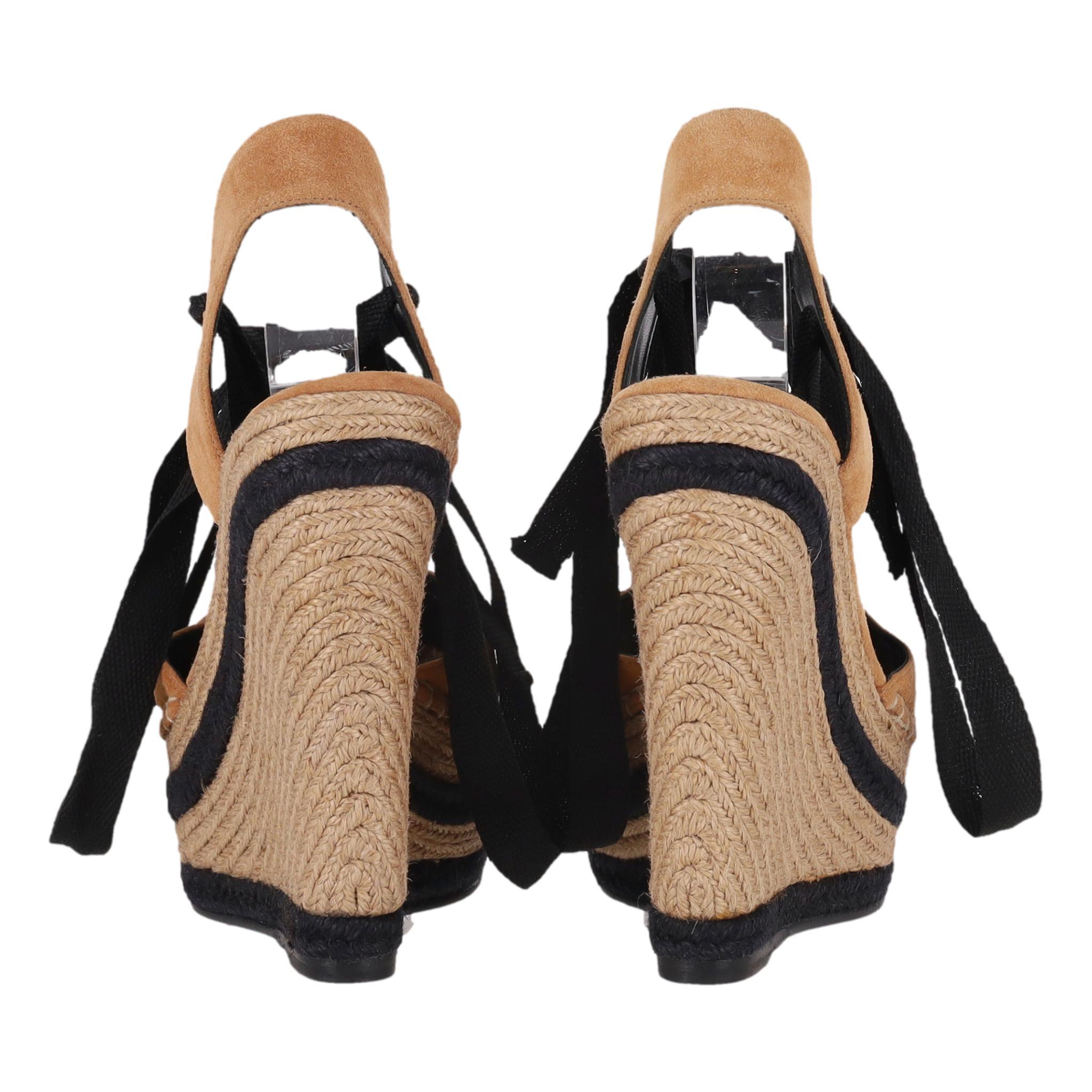 Gucci Espadrille-Keilsandalen aus Wildleder Damen im Angebot