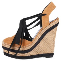 Gucci Suede Espadrille Wedge Sandals