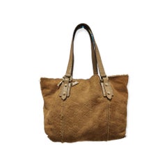 Gucci Suede gold tone charms shoulder bag