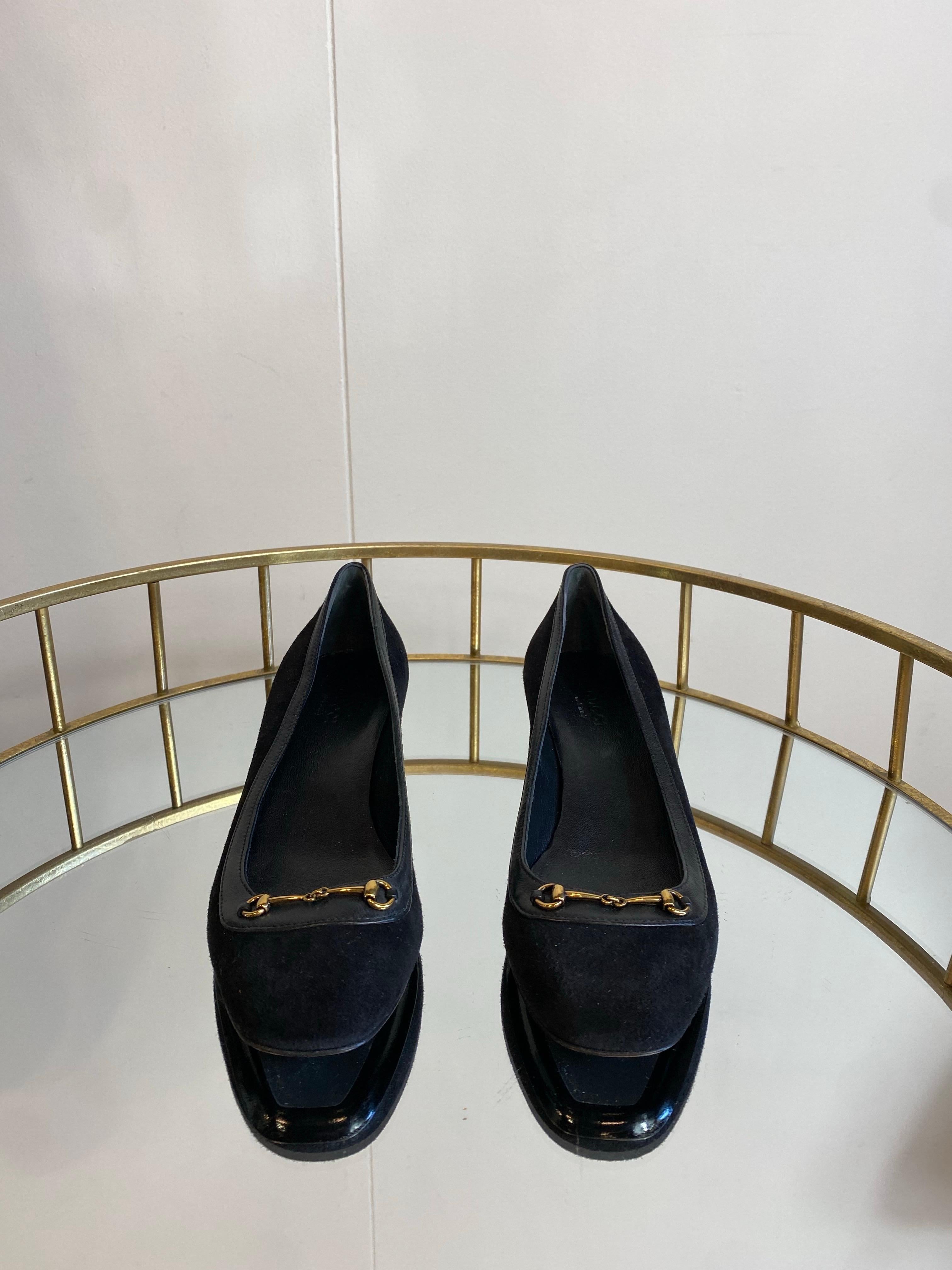Gucci suede & leather black Ballerinas In Excellent Condition For Sale In Carnate, IT