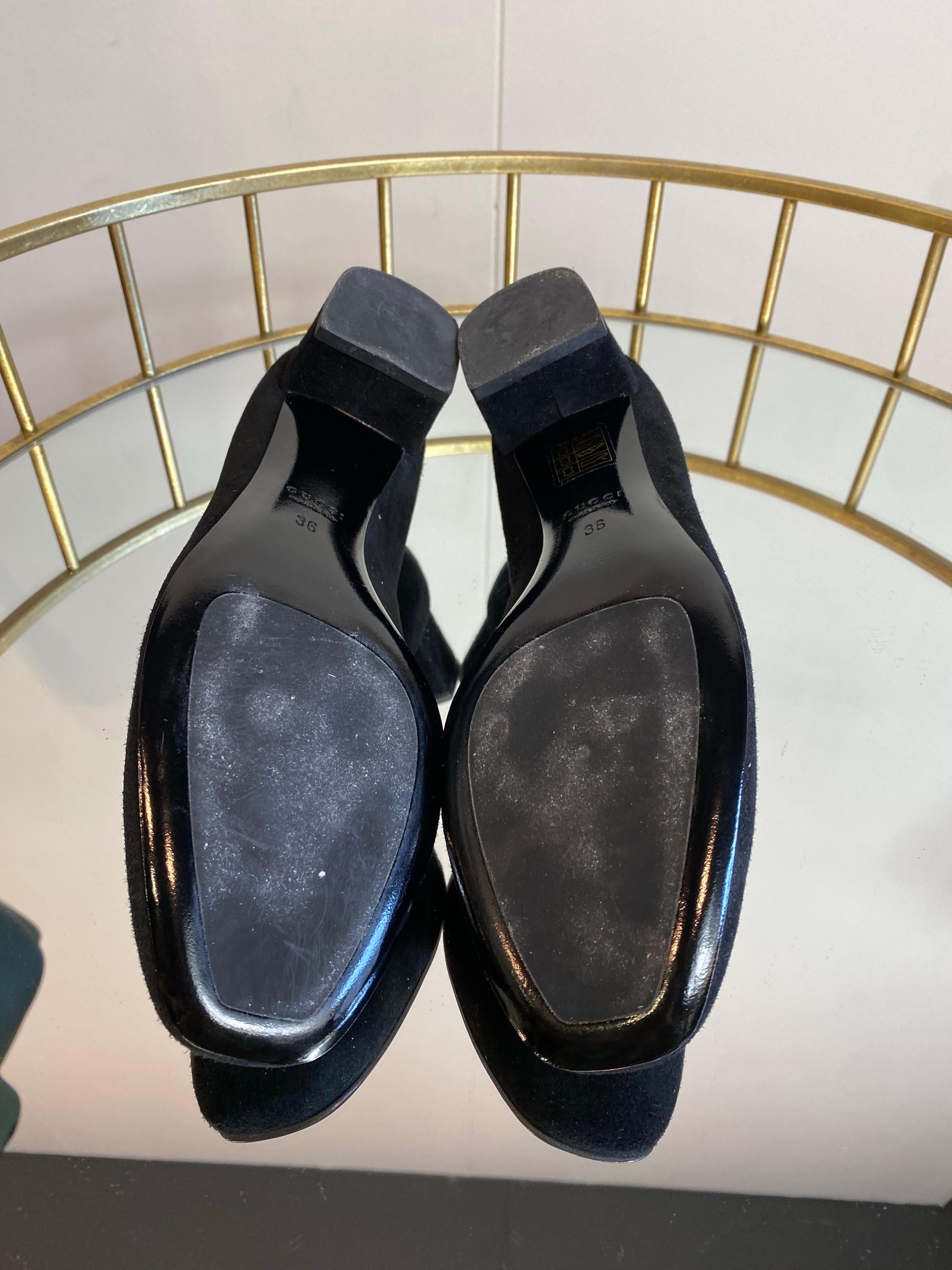 Gucci suede & leather black Ballerinas For Sale 2