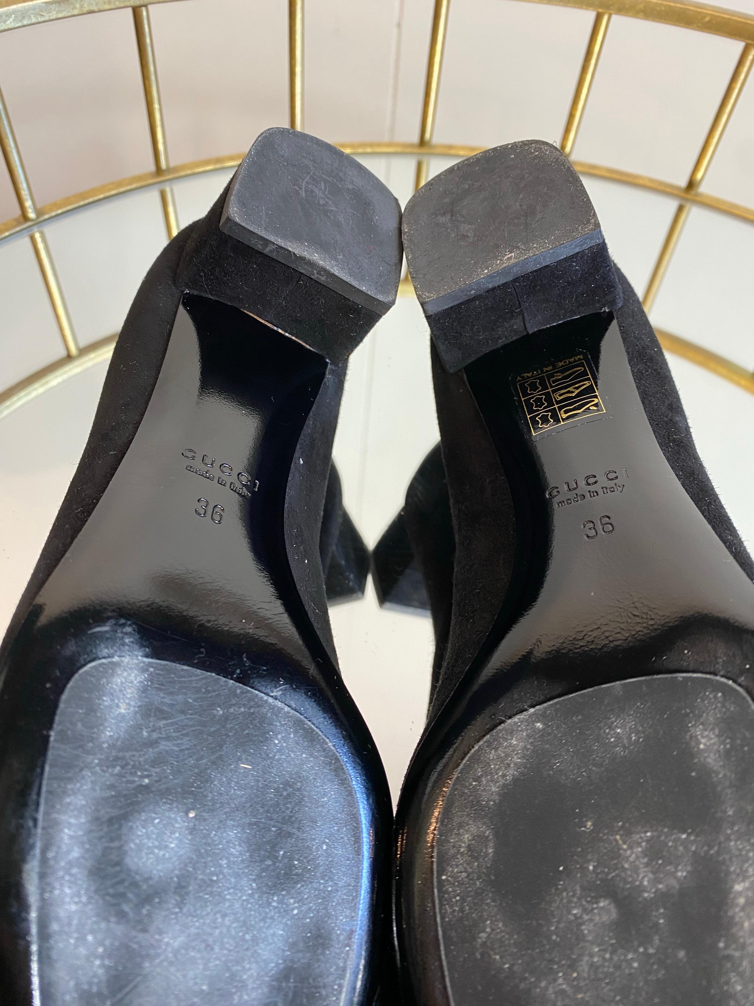 Gucci suede & leather black Ballerinas For Sale 3