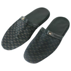 Used Gucci Suede Logo Slippers