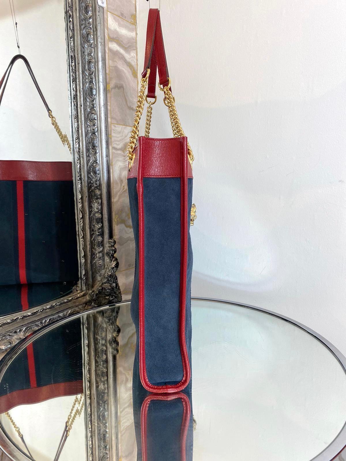 Gucci Suede Rajah Large Shopper Bag In Excellent Condition For Sale In London, GB
