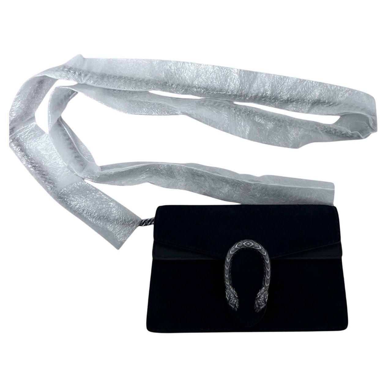 Gucci Suede Super Mini Dionysus Shoulder Bag Black For Sale 6