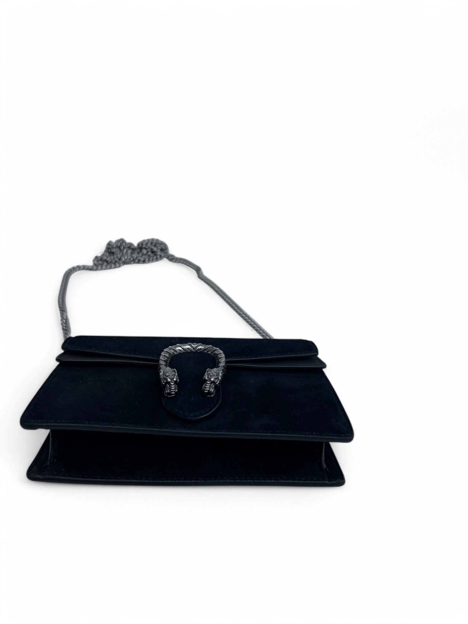Gucci Suede Super Mini Dionysus Shoulder Bag Black For Sale 1