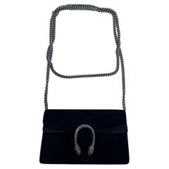 Gucci Suede Super Mini Dionysus Shoulder Bag Black