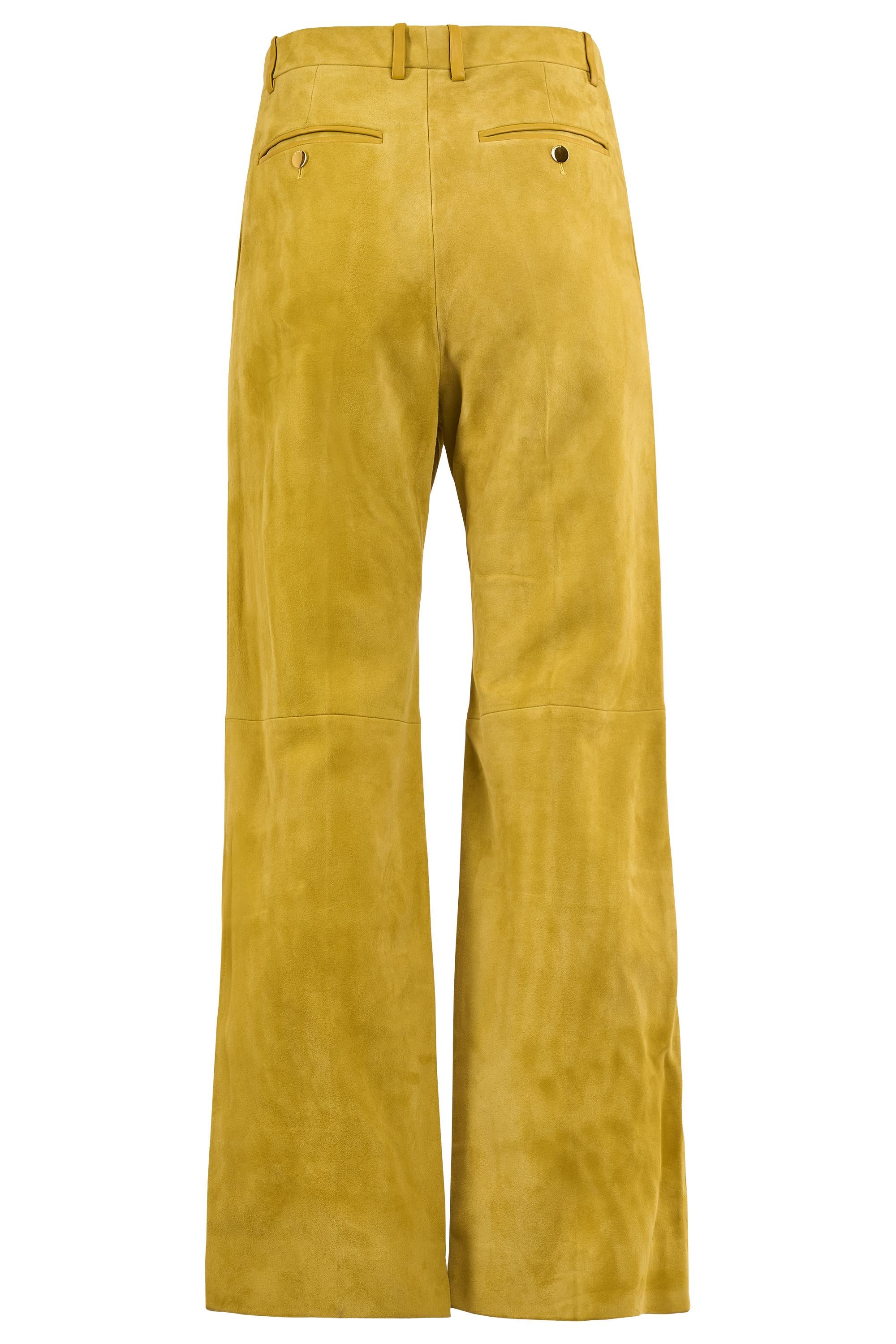 da uomo o donna Gucci Set in pelle scamosciata giallo senape ispirato agli anni '70 in vendita