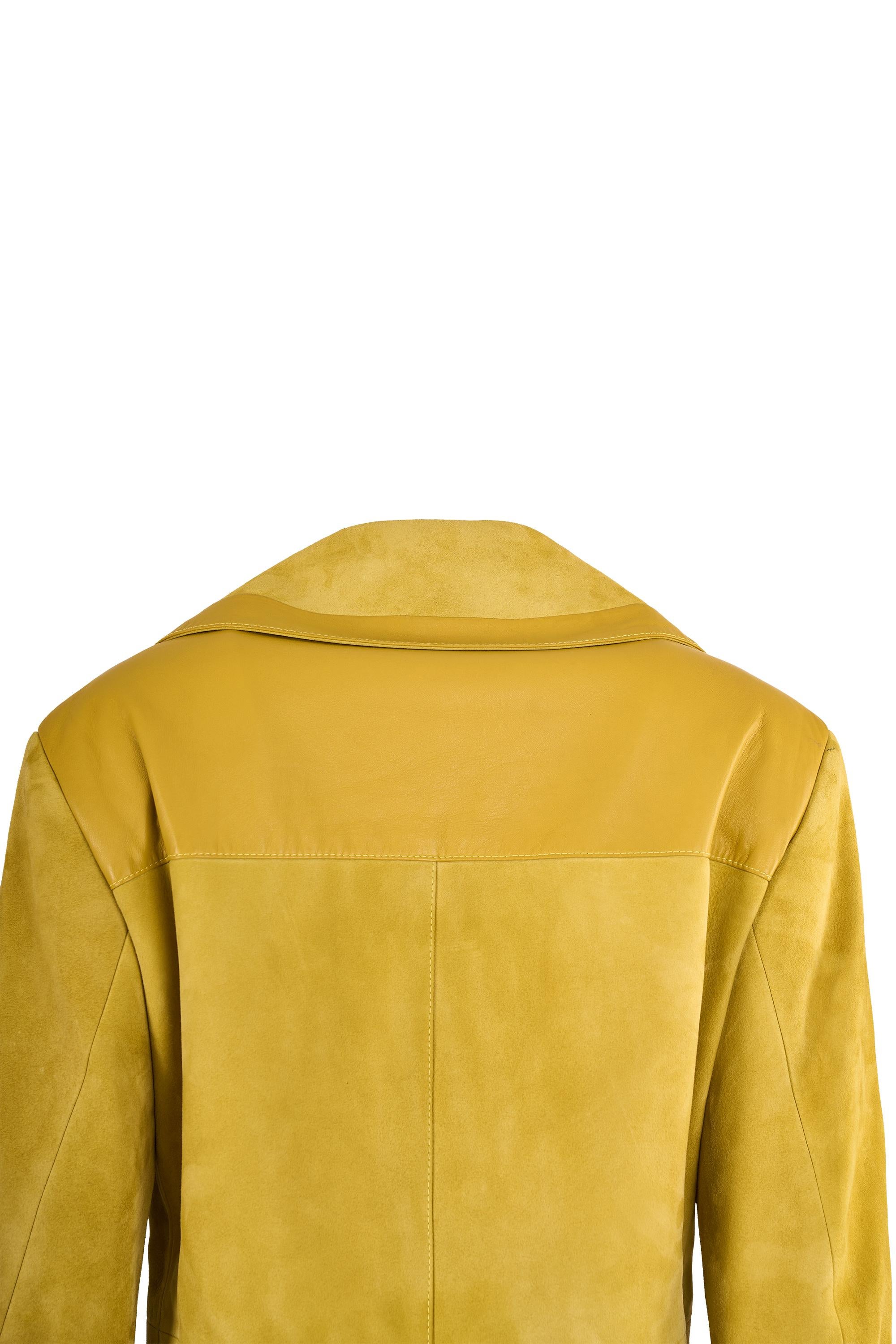 Gucci Set in pelle scamosciata giallo senape ispirato agli anni '70 in vendita 2