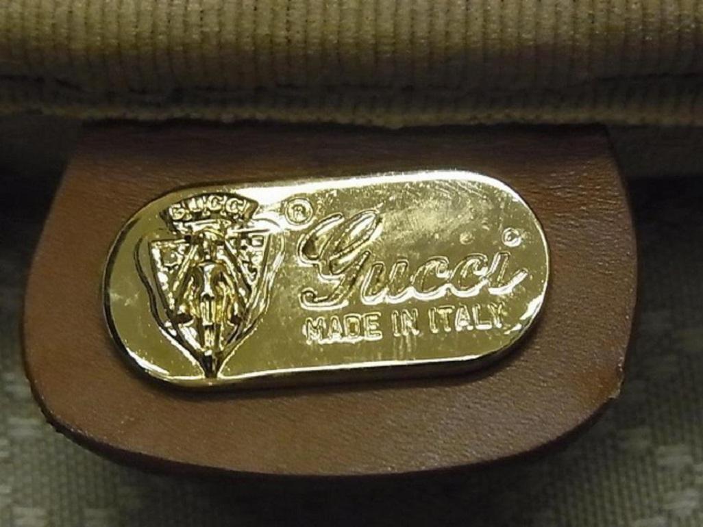 Sac de voyage Gucci Suitcase Monogramme 239391 Beige X Brown Gg Canvas Cuir Weekend Bon état - En vente à Dix hills, NY